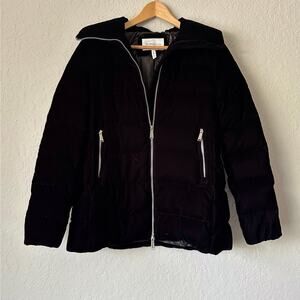 BCBGeneration🌿 Women’s Black Puffer Jacket Hooded Down Feather Blend Pockets XS